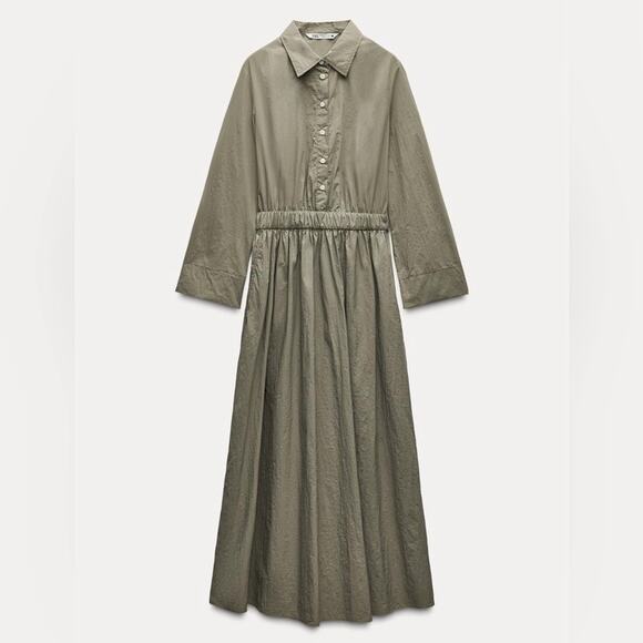ZARA MIDI SHIRT DRESS ZW COLLECTION - Picture 7 of 7